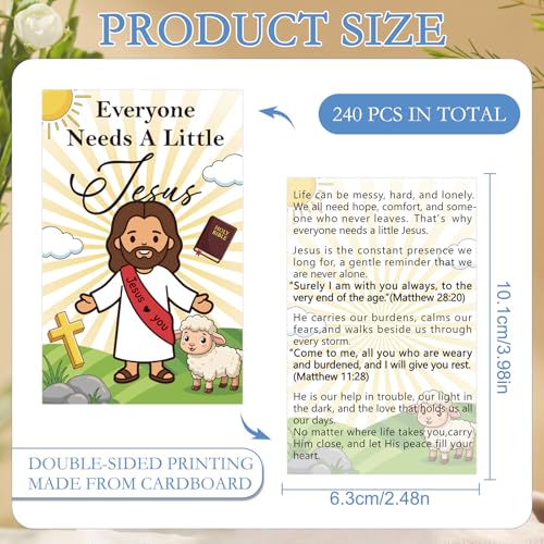 Gospel Tract Card Plan of Salvation 240 Pcs Jesus Loves You Figures Cards Pocket Holy Postcards Christian Religious Gospel Tracts Bookmark Gifts for Women Men Party Sunday School Church - color: Jesus Loves You Figures