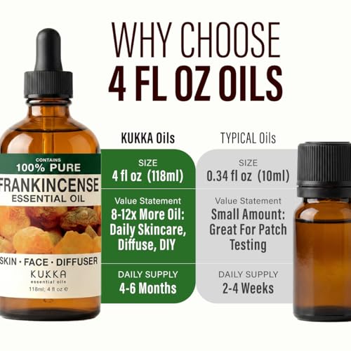 Kukka Frankincense Essential Oil for Skin, Diffuser, 4 Fl Oz - size: 4 Fl Oz (Pack of 1)