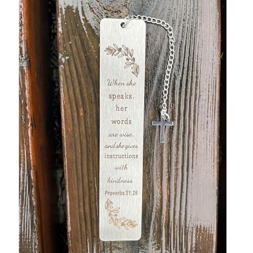 Bible Bookmarks Book Markers, Metal Christian Bookmark Gift Accessories (Proverbs 31:26) - style: Proverbs 31:26