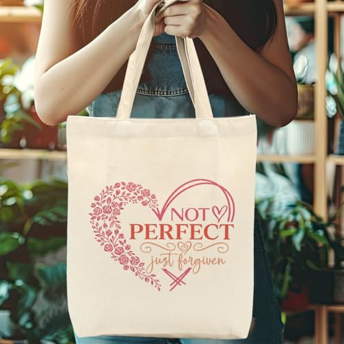 Faith Canvas Tote Bag, Christian Gifts for Women Girls Mom Sister Inspirational Bible Verse Birthday Christmas - color: Faith Based 822