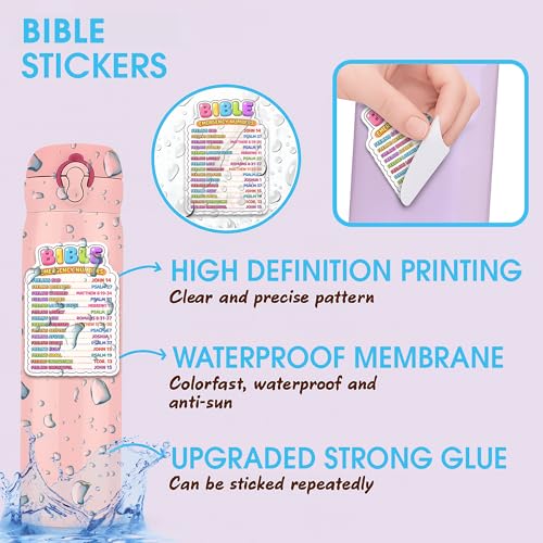 Bible Emergency Numbers Sticker 3Pcs Vinyl Waterproof Quotes Bible Verse Jesus Decor & Party Favors for Laptop, Water Bottle, Skateboard | Non-Repeating Decals, High-Definition Print - color: Bible Emergency
