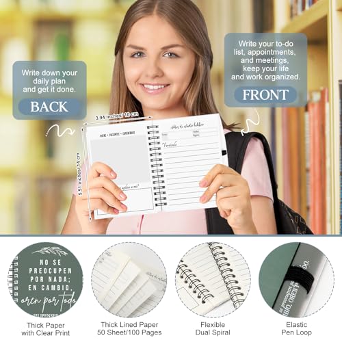 Kosiz 10 Sets Christian Bulk Gifts Bible Verse Prayer Notebook with Ballpoint Pen Spanish Cristiano Bible Study Journal Church Supplies for Men Women Grandparents Pastor Clergy(Neutral Color) - color: Neutral Color