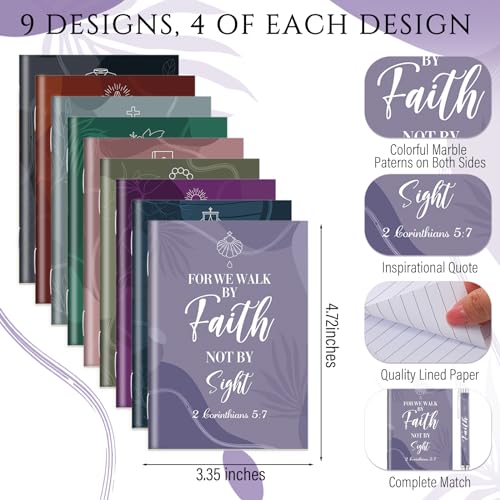 Gueevin 72 Pcs Christian Pens Notebook Gifts Bulk for Back to School