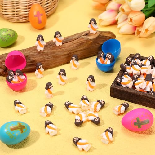 Barydat 100 Pcs Little Jesus Figures, Halloween Prank Props, Orange - color: Orange