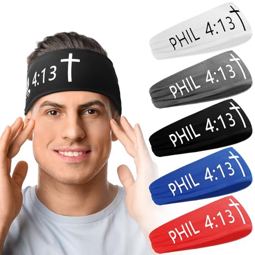 Lunmon5 Pcs Christian Athletic Cross Headbands Gifts - style: Stylish Style