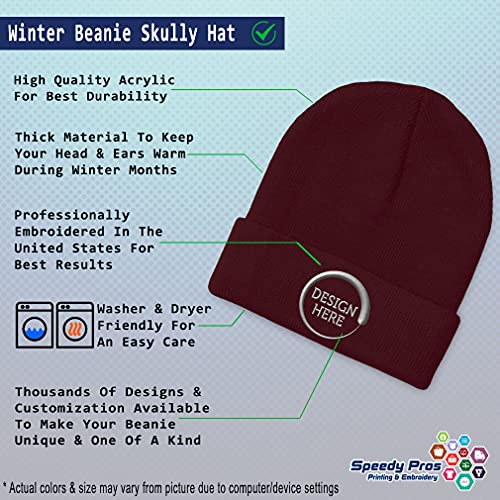 Custom Beanies for Men Christian Nazarene Jesus God Christ Skull Cap Winter Hats Women Acrylic One Size - color: Burgundy Personalized Text Here