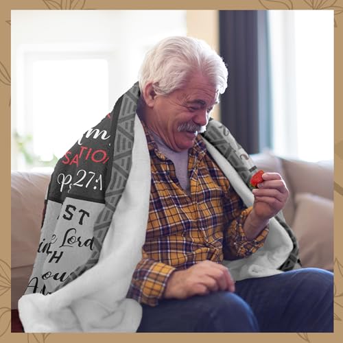 Christian/Catholic/Religious Gifts for Men, I Can Do All Things Through Christ Blanket 60" X 50", Inspirational/Encouragement/Spiritual Gifts for Men, Mens Christian Gifts - color: Grey-christ, size: 60"x50"