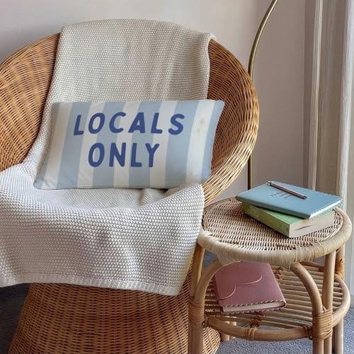 Coastal Beach 12x20 Pillow Cover, Beach House Decor - color: 03-locals Only(white)