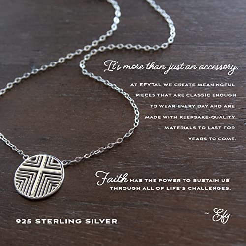 EFYTAL Confirmation Gifts For Teen Girls, Sterling Silver Cross Necklace for Women, First Communion Gift for Girls, Religious Baptism Gifts for Girl, Christian Jewelry for Women