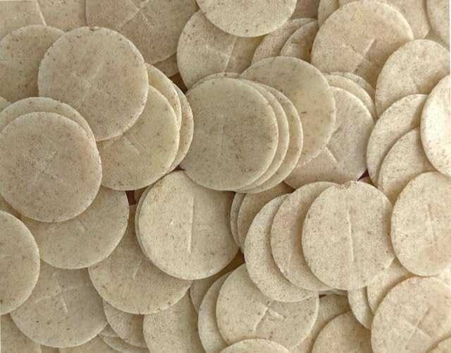 Altar Bread 1 1/8" Whole Wheat Cross Design 200 Communion Hosts
