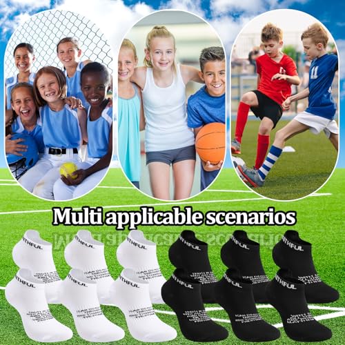 Janmercy 6 Pairs Christian Ankle Socks Fit Us Size 6-13 - color: Black,white