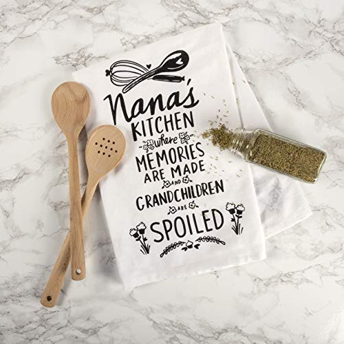 Primitives by Kathy Boho Cotton Kitchen Towel Set - Funny Sayings, Housewarming Gift, Fall Decor, 28"x28" - style: Nana's Kitchen