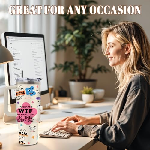 DUUV Colorful Dots Tumbler 40oz, Insulated Sarcastic Gifts for Friend - color: Express Emotions