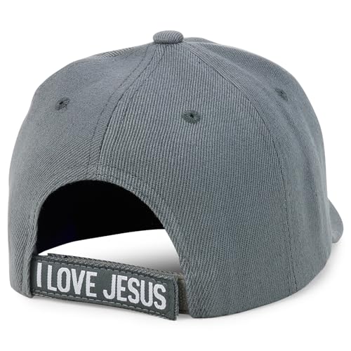 Trendy Apparel Shop Only Jesus Praying Hand Embroidered Christian Ball Cap - color: Dark Grey 3