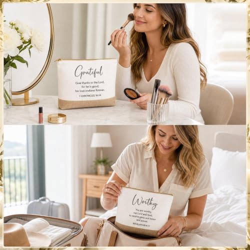 Huhumy 20 Pcs Christian Gifts for Women Bulk, Beige, Bible Words - color: Beige, style: Bible Words