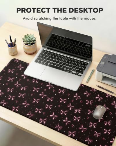 Mouse Pad, Desk Mat, 31.5x11.8in Large Mousepad, Bow - color: Bow