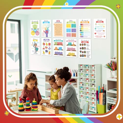 Sproutbrite 12 Pack 12'' x 16'' Educational Sunday School Posters - color: Sunday School Poster