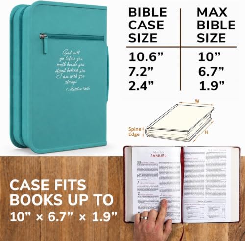 Bible Cover Case for Women - Medium Floral Bible Carrying Cases for Women - color: Dark Green, size: Medium