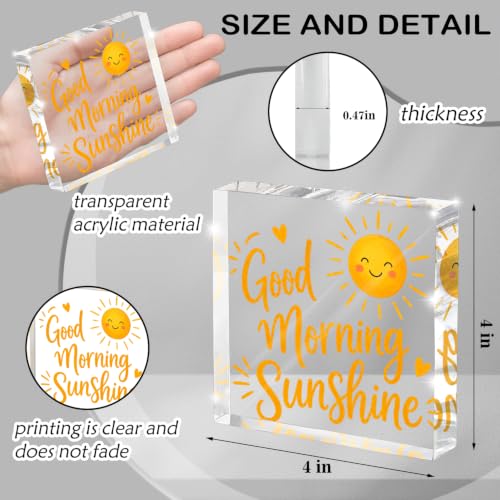 Inspirational Good Morning Beautiful Decor, Sunshine Word Art Signs, Good Morning Sunshine, Rustic Decor for Desk Table Counter Shelves, Sign for Office Home Dorm Room Nursery Playroom Wall Shelf - color: morning