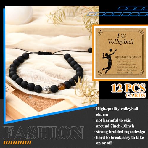 12 Set Sport Adjustable Bracelets Gift - color: Black, size: Volleyball