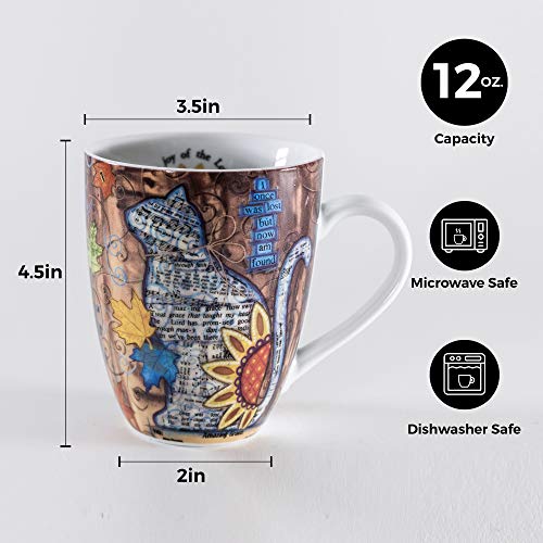 Divinity Boutique 22188 Boxed Ceramic Mugs, 1 Count (Pack of 1), Autumn Cat - color: Autumn Cat
