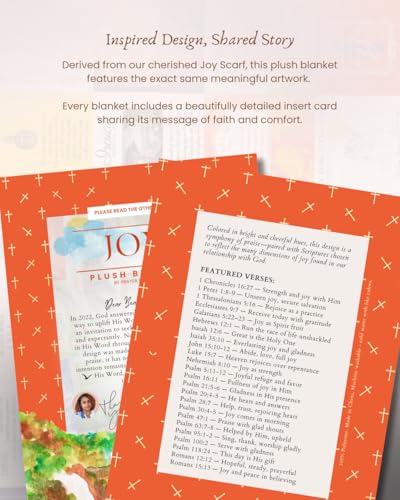 Joy Bible Verse Blanket - Plush Fleece Christian Throw Gifts for Women - color: Joy Multicolor, size: 50" x 60"