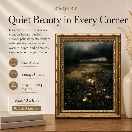 Meadow Floral Canvas Wall Art Framed Vintage Landscape Artwork 10x8 Inch - color: Meadow Floral Canvas 33, size: 10"L x 8"W
