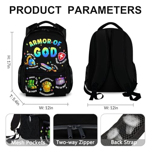 Backpack Kids Schoolbag for Boys, 17 Inch Durable Casual Christian Bookbag for Kindergarten Primary Elementary - color: Blue