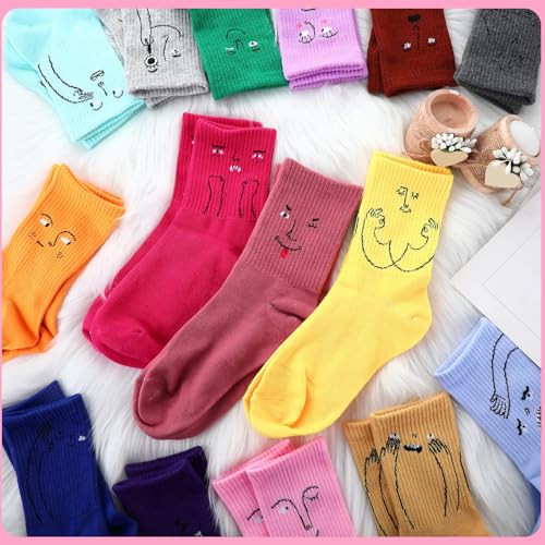 Cuffbow 20 Pack Crazy Funny Emotion Women Sock - style: Abstract Funny Style