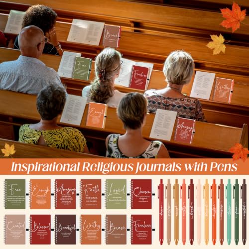 Kosiz 24 Sets Christian Gifts Bulk Prayer Journals Pens, Thanksgiving Color - color: Thanksgiving Color