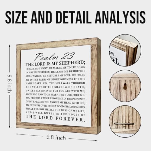 Scripture Sign, The Lord is My Shepherd Sign, Wooden Plaques Box Signs, Christian Desk Sign, Spiritual Table Decor Sign, Bible Verse Decor, Religious Artwork, Shelf Decoration, Living Room Decor - color: Christian 17