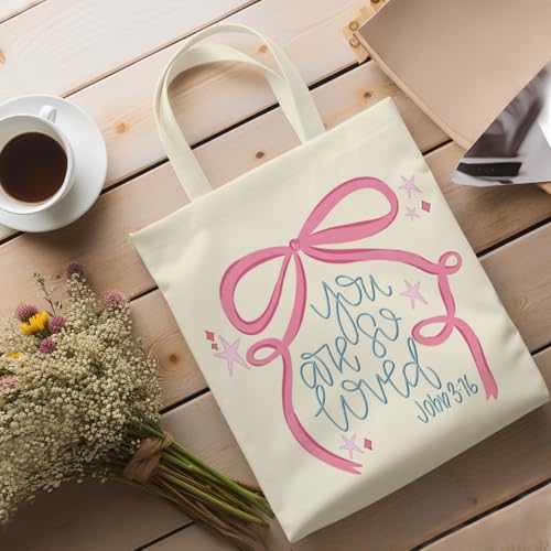 Religious Canvas Tote Bag Tote Bag for Women Christmas Birthday Canvas Bags for Shopping Beach Grocery - color: Soloved