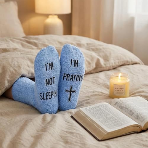 Christian Gifts for Women - Religious Gift Novelty Jesus Socks, Catholic Inspirational Faith-Based Present - color: Blue