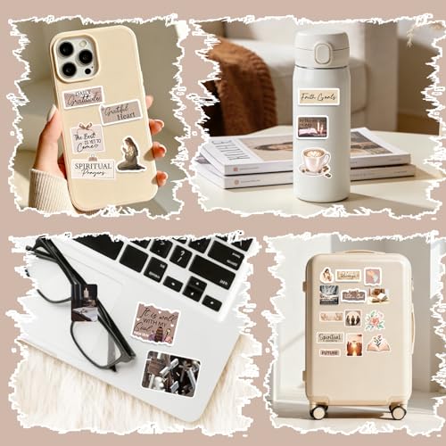 Prayer Board Stickers Supplies - 100 Pcs Christian Jesus Decals Kit - color: Brown Aesthetic