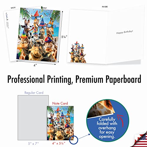 Best Card Co 20 Assorted Birthday Notes Wildlife AM10209BDG-B2x10 - style: Wildlife Photo Ops