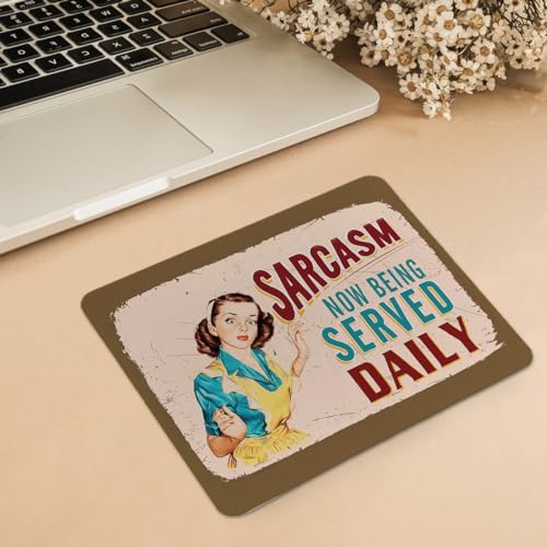 hold fizz Funny Vintage Mouse Pad for Desk, Small Sarcasm Funny Mouse Pad, Vintage Mouse Mat Square Non-Slip Rubber Base Gaming Mousepad for Desk Computer Laptop Office, 9.5x7.9 Inch - color: Funny Saying