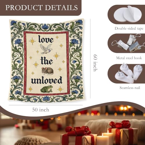 HUGANE Pigeon Rat Frog Mental Health Tapestry Wall Decor 50x60 Inch - color: colour-12