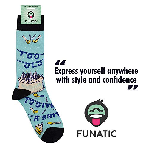FUNATIC Socks with Funny and Profane Sayings, Sarcastic Gift for Men Women - color: Too Old to Give a Shit