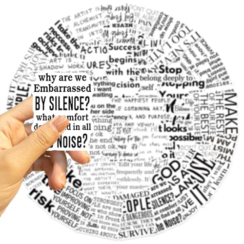 50pcs Black and White Inspirational Phrase Stickers,Water Bottles Laptop Scrapbooking Notebooks Cars Bumpers Bikes Bedroom Travel Case Motorcycle Snowboard - color: Black and White