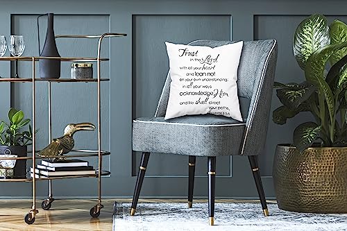 Trust in The Lord Quotes Religious Inspirational Bible Soft Throw Pillow Cover Cushion Cover Decor for Sofa Couch Bed 18x18 Inch Inspirational Gifts,Christian Art Religious Gifts - color: 07 Christian