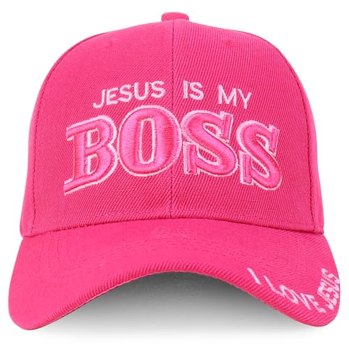 Trendy Apparel Shop Only Jesus Praying Hand Embroidered Christian Ball Cap - color: Hot Pink 3