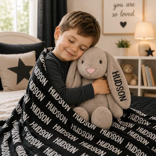 Personalized Embroidered Khaki Stuffed Bunny, Baby Toys, Toddler Toys, Plushies, Bunny Stuffed Animal, Baby Boy Gift, Rabbit Plush, Stuffed Animals For Babies, Easter (Khaki Bunny) - color: Khaki Bunny