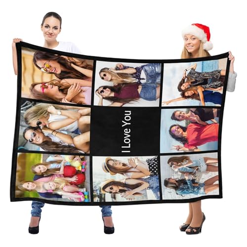 inkArts Custom Blanket with Photo, Personalized Photo Blanket, Customized Picture Blankets, Customizable Blankets, Personalized Photo Gifts for Women Men Her Him - color: 8 Photos-2