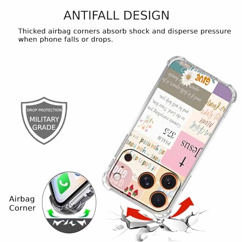 Christian Quotes Aesthetic Vintage Jesus Bible Verse Collage Pattern,Soft TPU Bumper Case for iPhone 17 Pro,#7 - color: Bible 7, size: iPhone 17 Pro