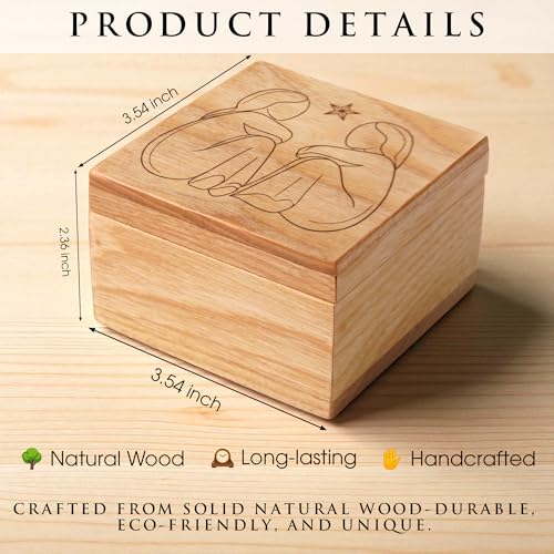 Hand-Carved Wooden Keepsake Box for Sister, Jewelry Box & Memory Box, Sister Birthday Gifts, Gift for Sister, Small Wooden Trinket Box, Memorial Gifts, National Girlfriends Day Gift, Friendship Gift - color: KATINAT- KL FRIENDSHIP BOX