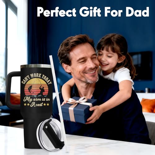 34HD Fishing Dad Best Daddy Ever Mom 40 oz Tumbler with Handle, Dad Gift - color: Best Dad Fishing