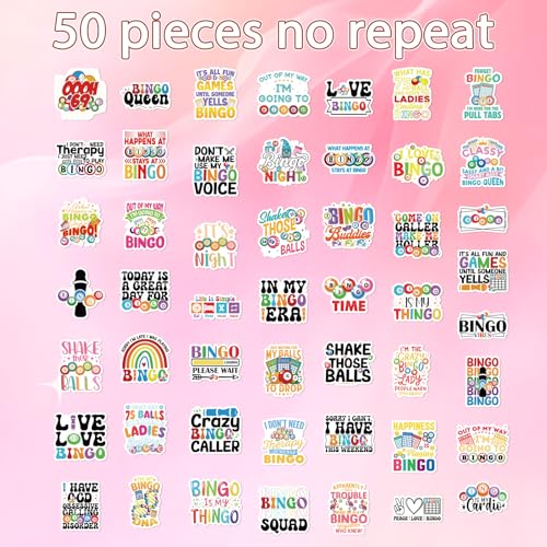 50 Pcs Funny Bingo Stickers for Adults Bingo Accessories Stickers - style: Bingo