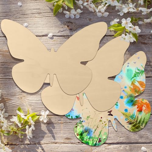 Anglechic 12 Pack 12 Inch Wooden Butterfly Craft Blank Butterfly Cutouts - color: Butterfly, size: 12 Inch