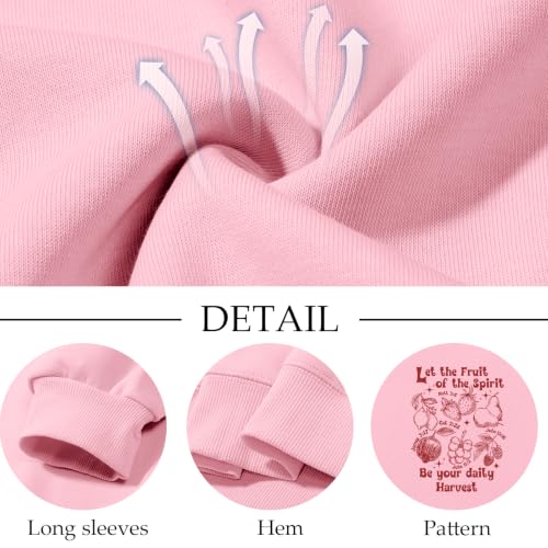 Womens Christian Faith Bible Verse Fruit of The Spirit Sweatshirt - color: Pink, size: X-Large