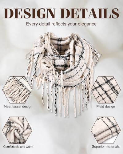 Chalier Infinity Scarf Neck Warmer, Fleece Lined Winter Scarves - color: I-tassel
